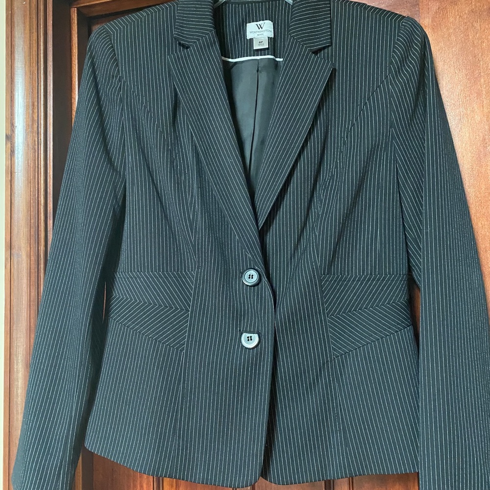 Sassy black pinstripe blazer